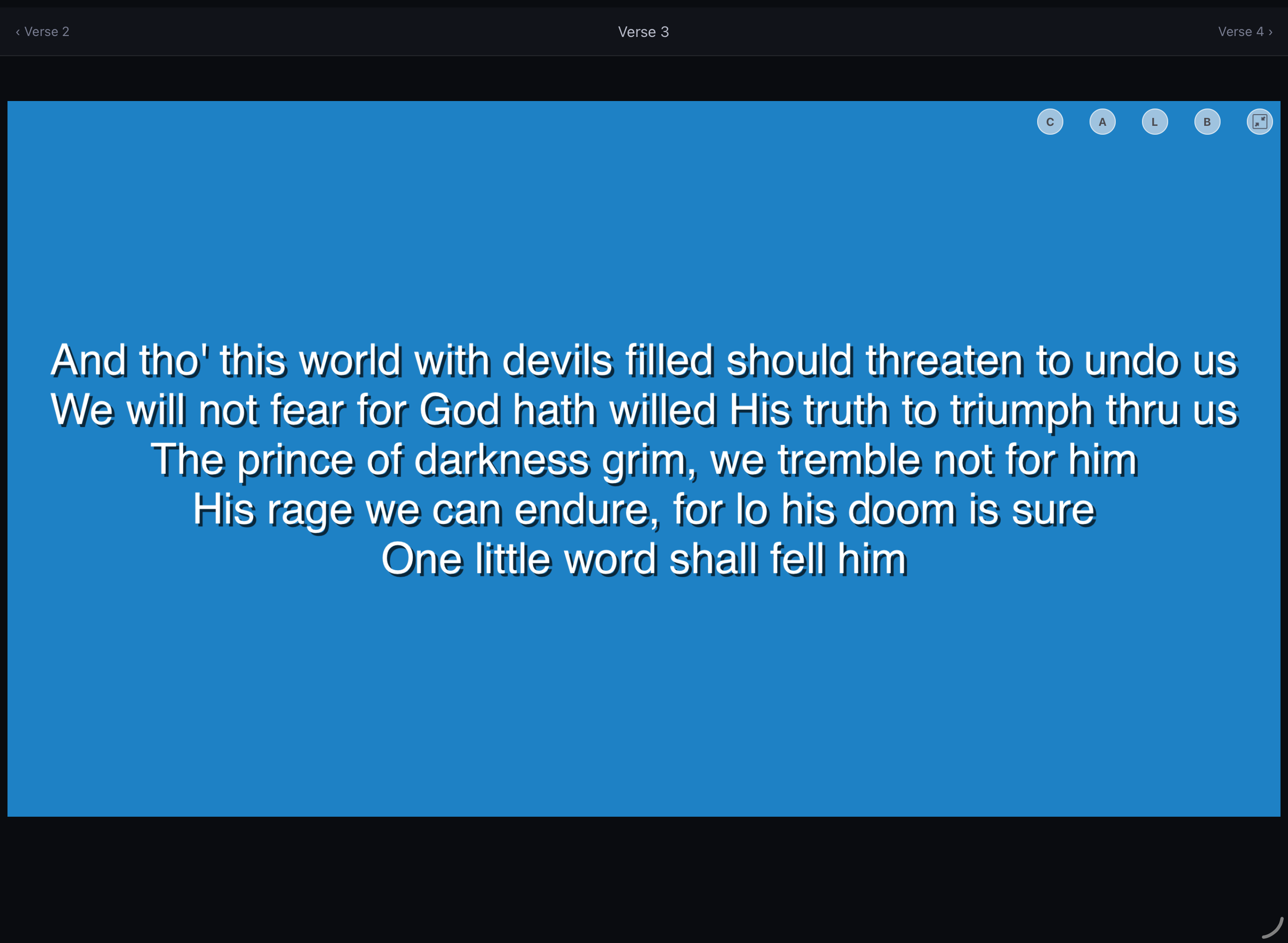 Full-screen slide preview on iPad