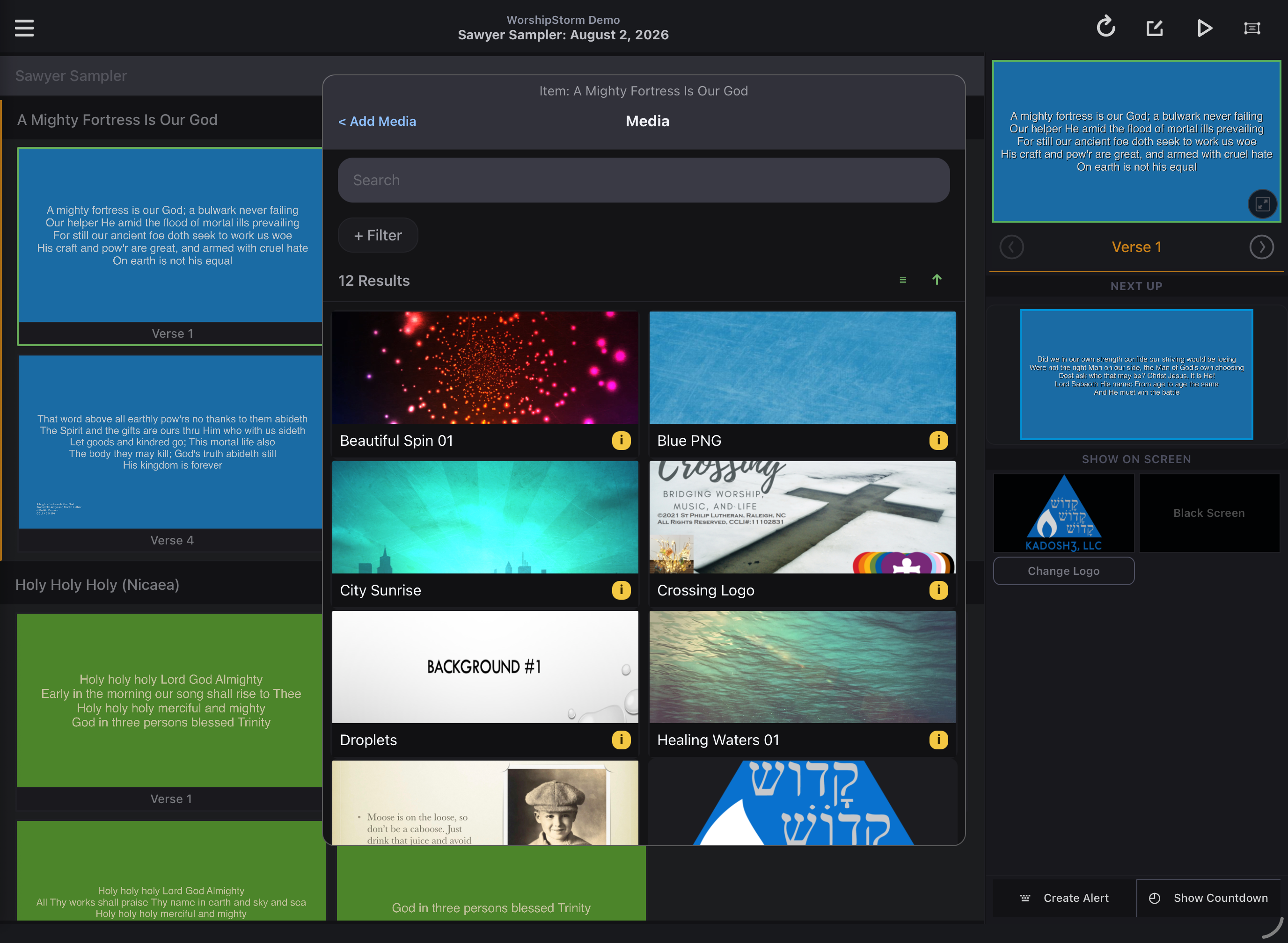 The same grid narrowed to 12 results after filtering to Background Image and Image