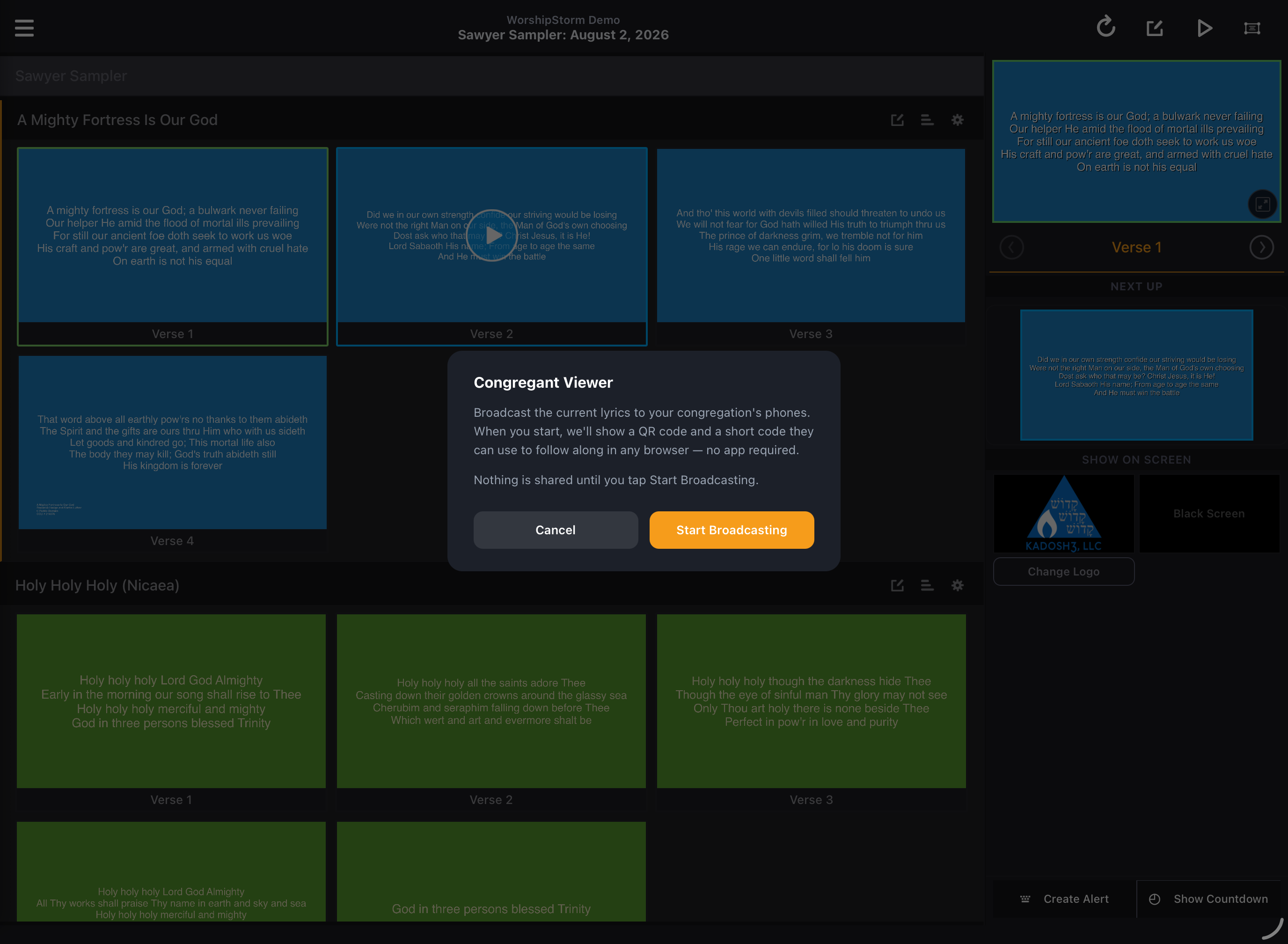 The Congregant Viewer explainer, shown before the first broadcast