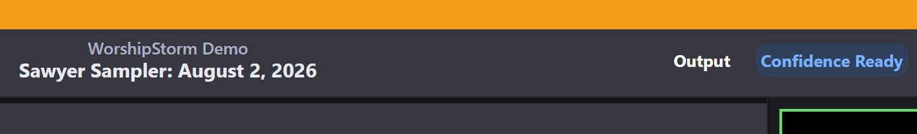 The top of the plan screen with the Confidence button settled on Confidence Ready, sitting beside the Output button